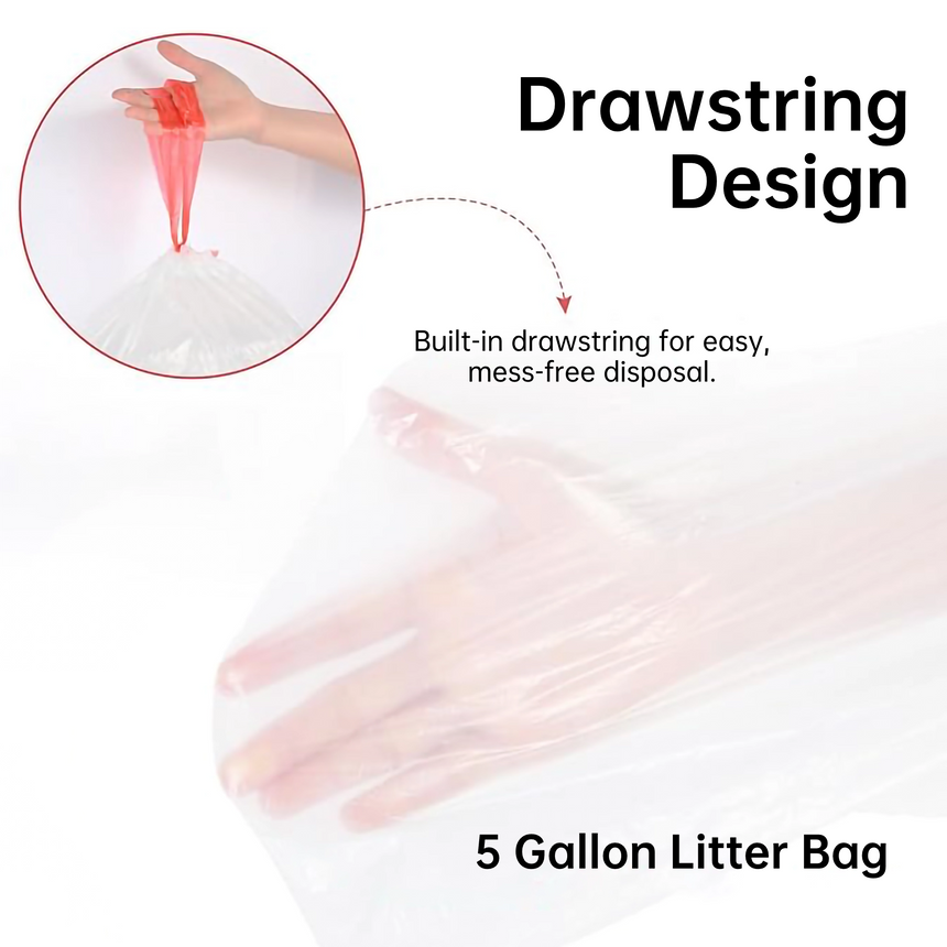 WENHOME 5 Gallon Drawstring Bags – 60 Count