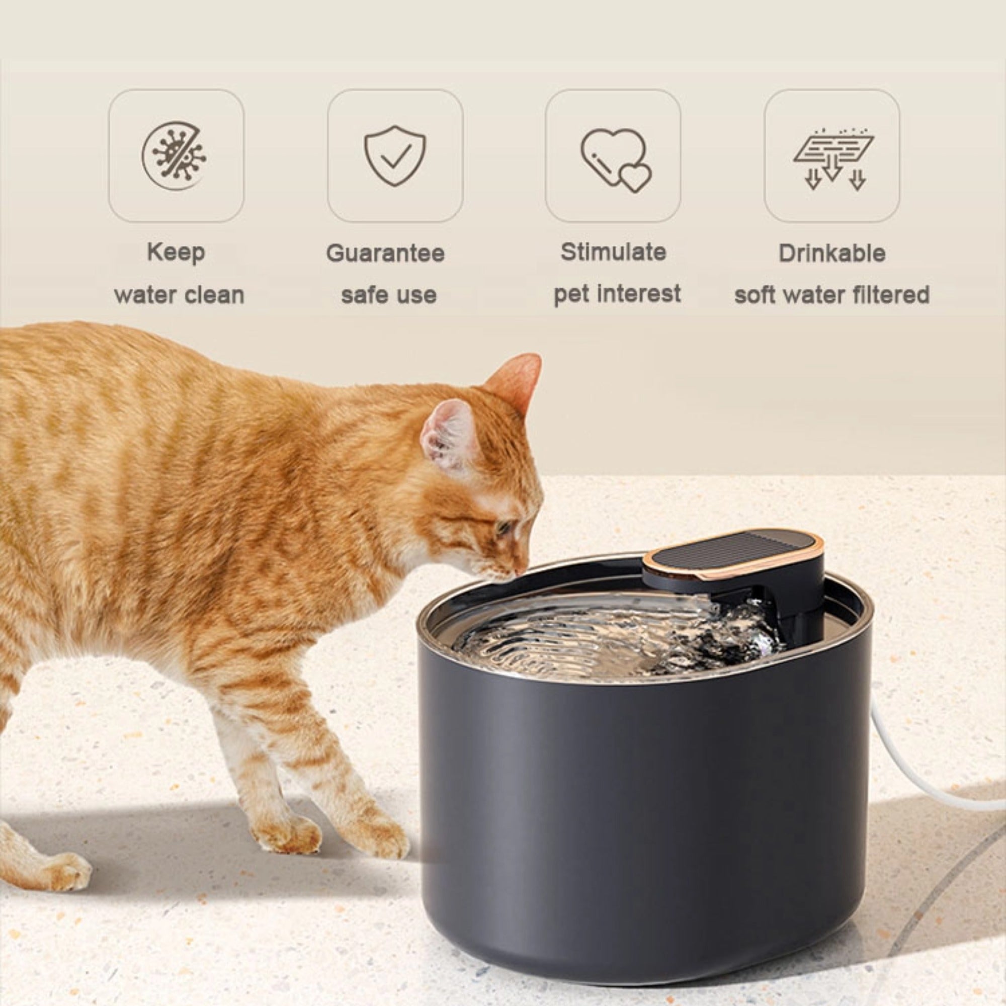 Indoor cat water fountains hotsell