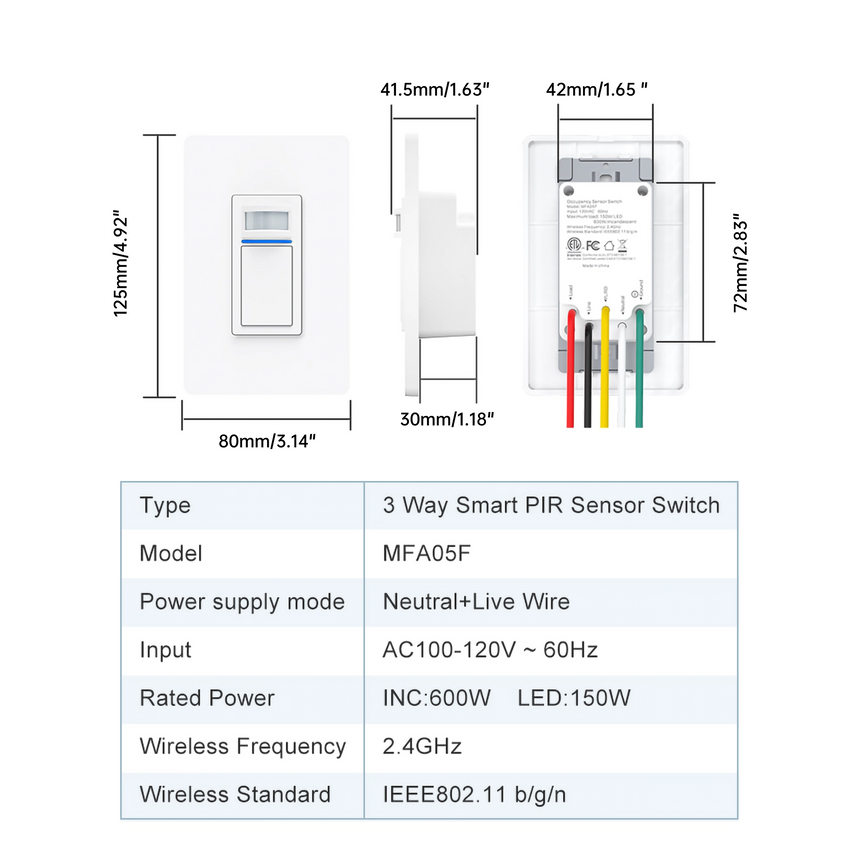 MotionControl 3-Way Smart Switch